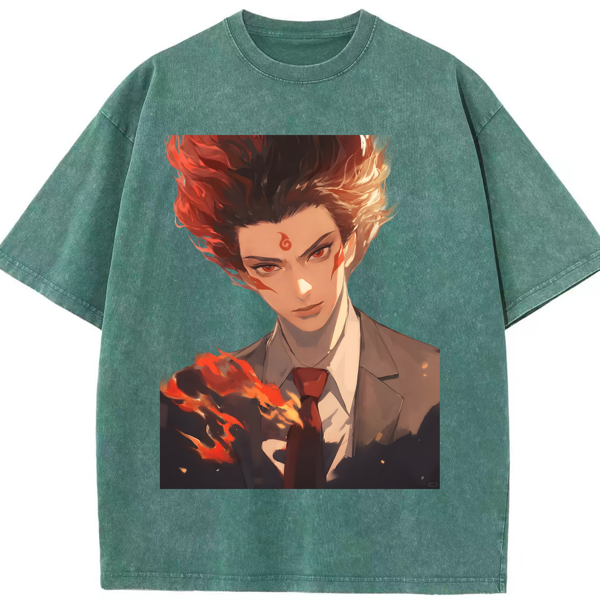 （画像用） Ne Zha 2 ナタ 魔童の大暴れ 綿100% ヴィンテージ風 半袖Tシャツ（フロントプリント）